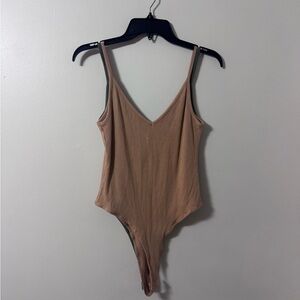 Bella Boss Tan and Green Ribbed Bodysuits